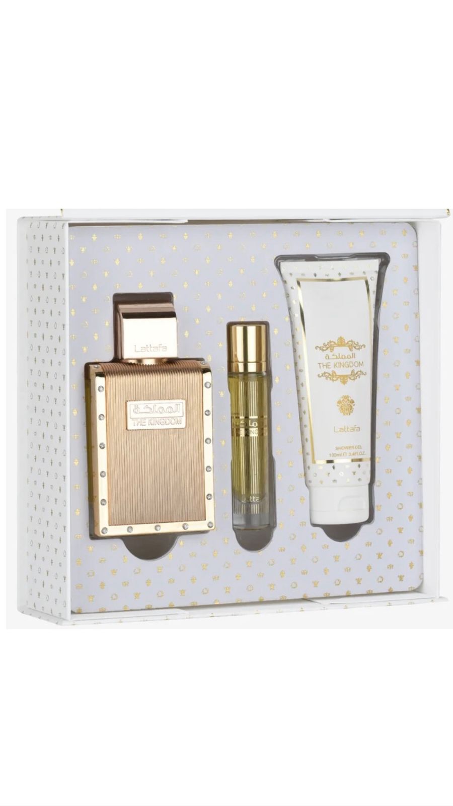 LATTAFA THE KINGDOM GIFT SET FOR MEN (100ML + 12ML + 100ML) لطافة بگج هدايا فاخر للرجال